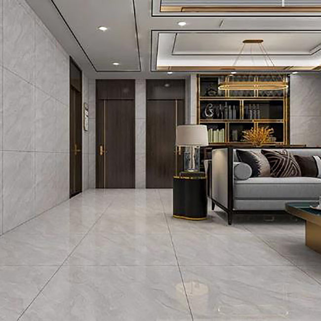 Full Body Glazed Ceramic Tiles Gray Marble Polished Porcelain Floor Tiles