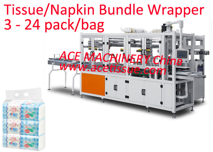China PE Bags Tissue Paper Packing Machine PLC Control For V Fold Hand Towels on sale