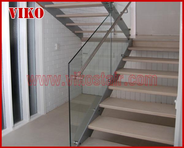 Double Steel Plate Staircase VK45S Tempered GlassLED Light strip, Stringer: 5mm