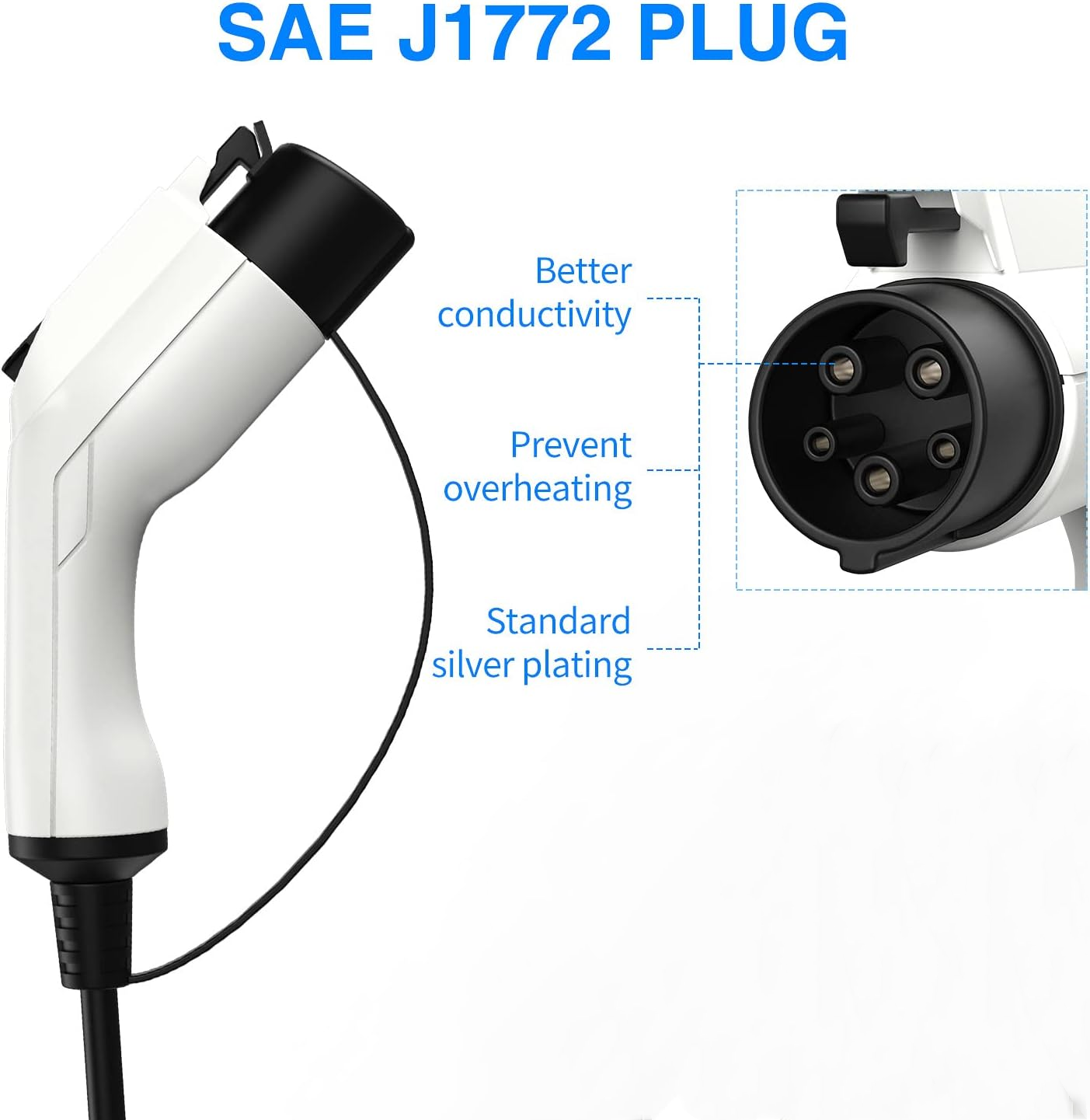 Type 2 To Type 1 EV charging cable IEC 62196-2 to SAE J1772 EV connector Mode 3 EV Cable 2