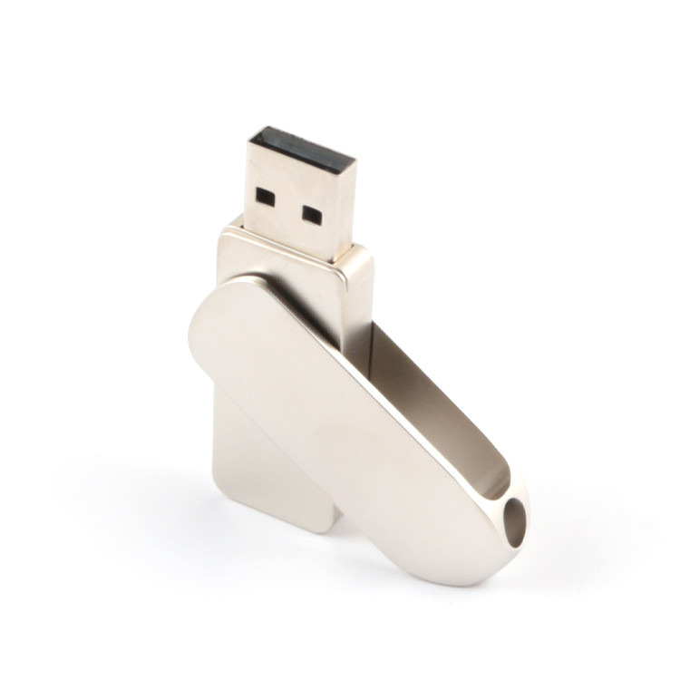 Metal Matt Silver Color 360 Degree Twist USB Drive Uploading Data Free