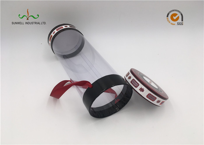 Custom Printed Clear PVC Plastic Cylinder Tube Box Packaging Round Acetate Plastic Box