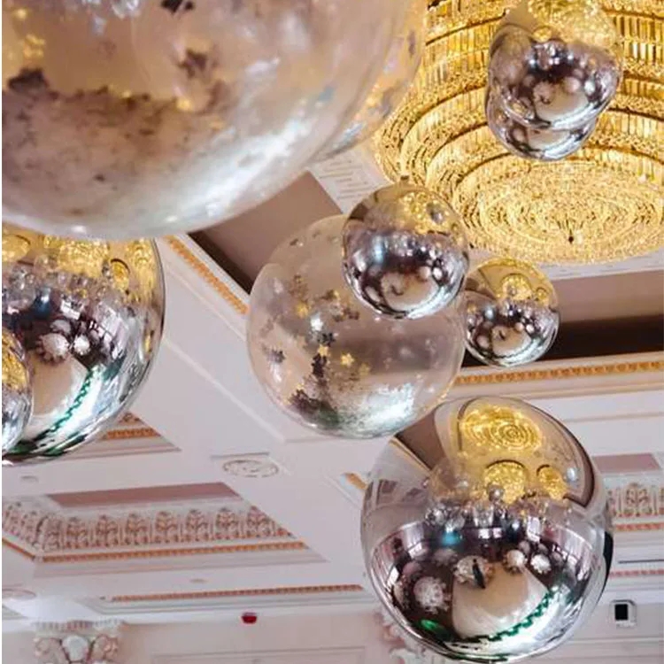 Home Decoration 100CM Laser Silver PVC Ball Hanging Material Clear Christmas Disco Mirror Balls