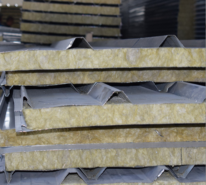 Dust-Free Workshop Clean Fire Insulation Rock Wool Sandwich Board