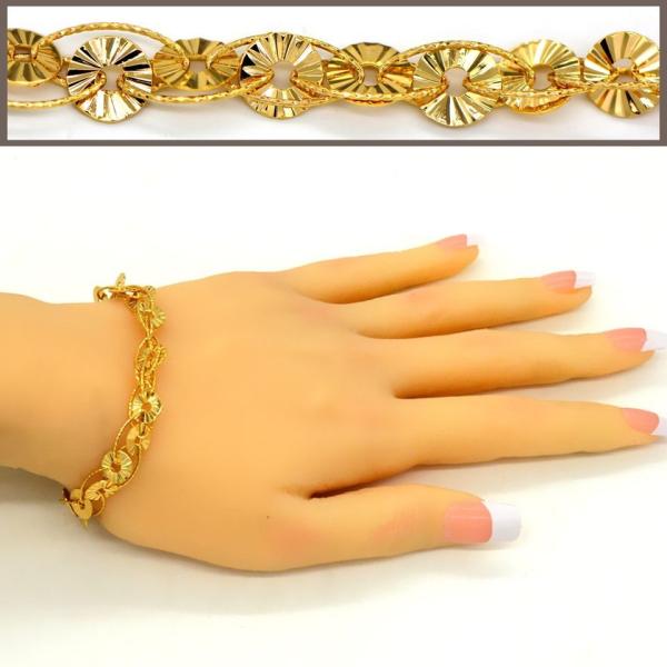 Big size thick chain Trendy jewelry Men & Womans bracelet Bangle 18K Real Gold