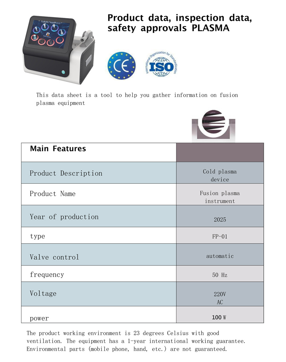 Fusion cold plasma facial tabletop beauty instrument Cold plasma anti-aging beauty salon.