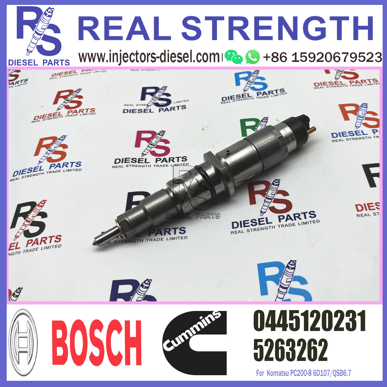 Excavator BOSCH Diesel Injector 0445120231 0 445 120 231 5263262 0445 120 231