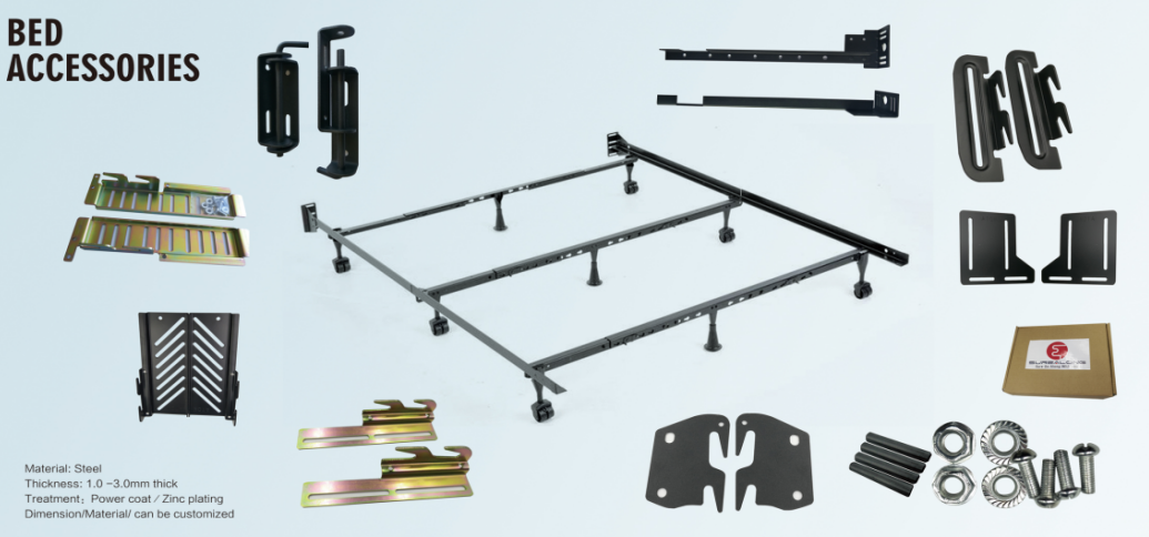 Bed Frame to Headboard or Footboard Attachment Kit 35 Down Hook Plates for Mirrors or Panels