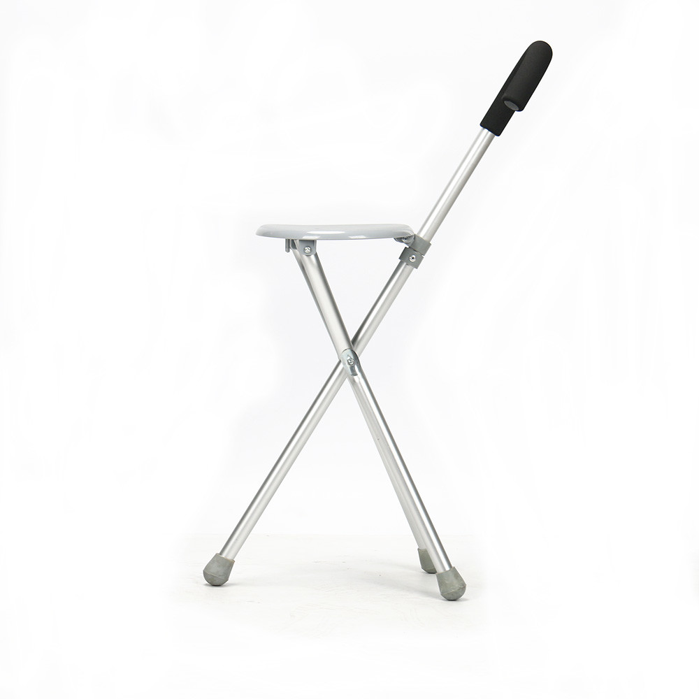 84cm Travel Walking Cane Aluminum Walking Stick With Seat Old People Assist Tools