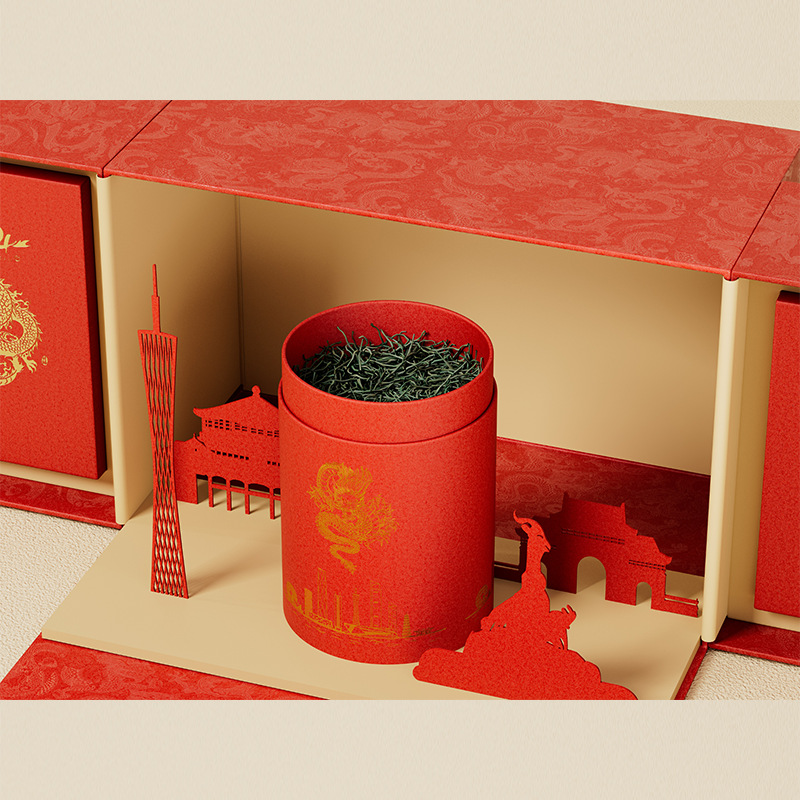 Craft Customized Different Shape Recycle Folding Tea Set Luxury Gift Paper Box
