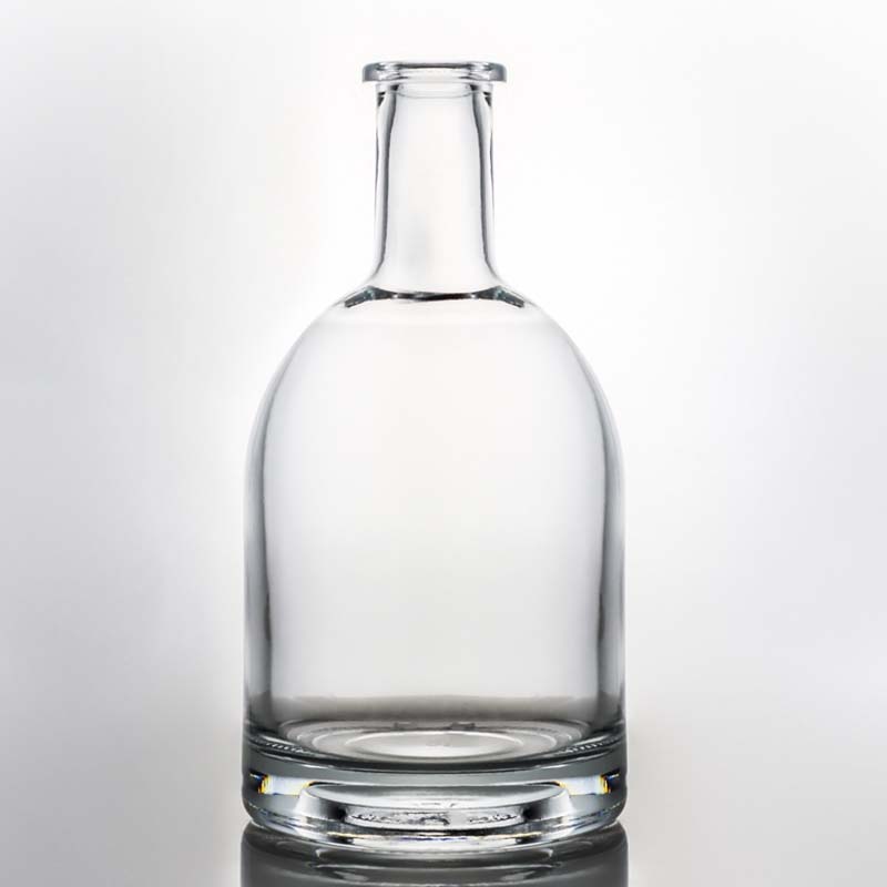 Custom Shape 500ml 700ml 750ml Round Liquor Glass Bottle with Cork Stopper Industrial