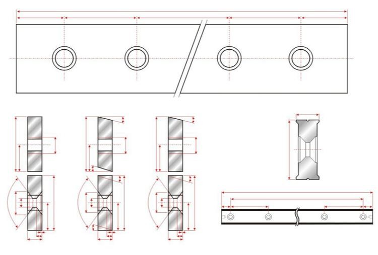 SKH-9 180*75*8.5Mm Paper Cutting Machine Blade HRC 58-62 For Plastic Film Sheets