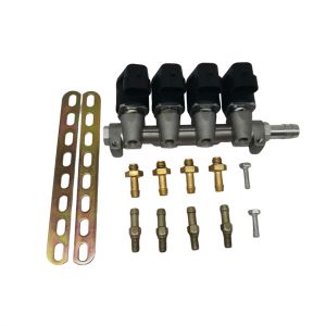 LN-LIG1 4 Cylinder Black Injector Rail for 2 Ohm / 3 Ohm Sequential Injection