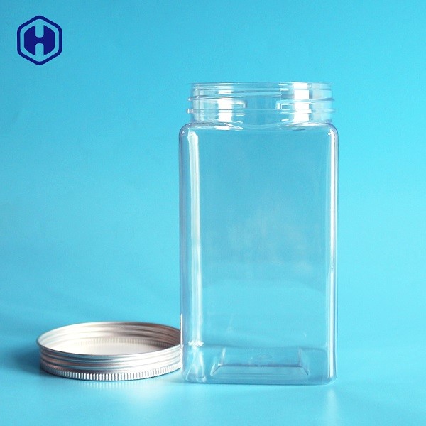 Thin Wall Square Plastic Food Containers With Aluminium Screw Cap