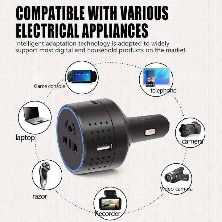 High quality Car inverter 150W AC12V 24V to DC 220V Mini inverter with USB port portable Car inverter