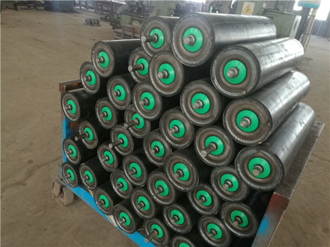 CEMA Galvanized Painting Rubber Conveyor Rollers For Electronic Belt Conveyor