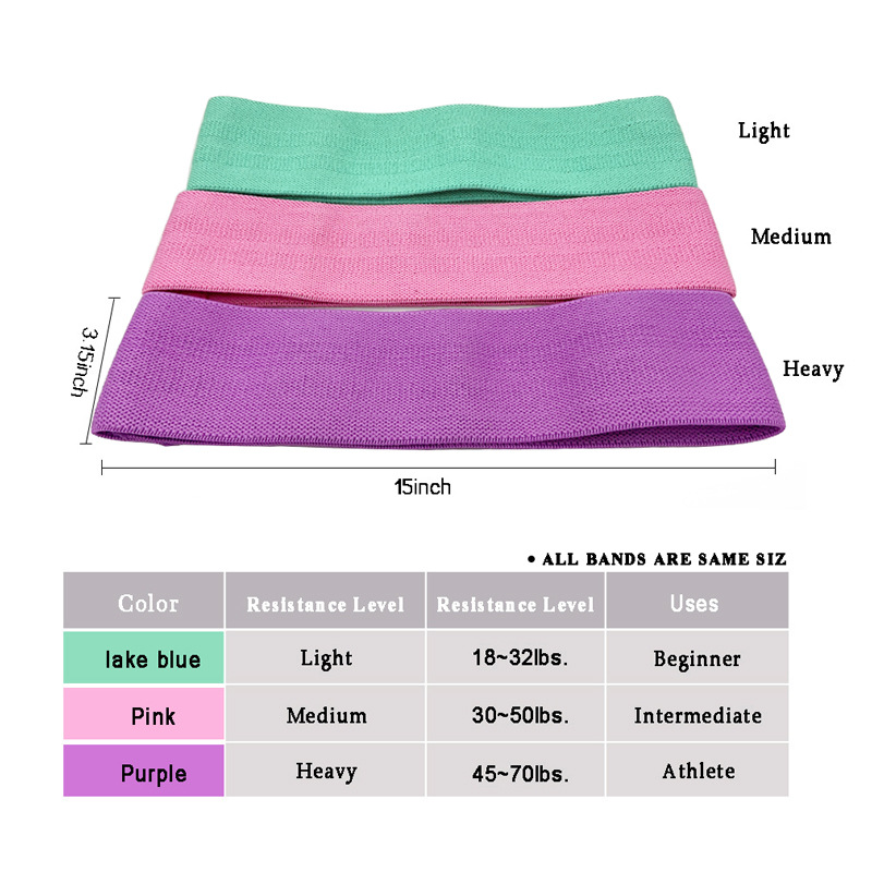 Ultra Stretchable TPE Heavy Fabric Resistance Bands Pink 25in