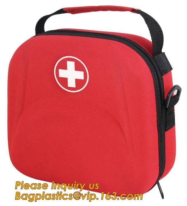Red pu leather waterproof mini eva first aid kit case,first aid box plastic case carrying case,Medical Multi-functional