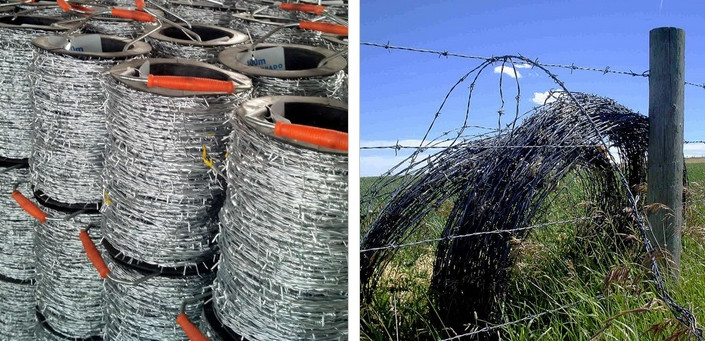 Galvanized / Pvc Coated 2.0mm Steel Barbed Wire For Field Fencing 25kg/Roll