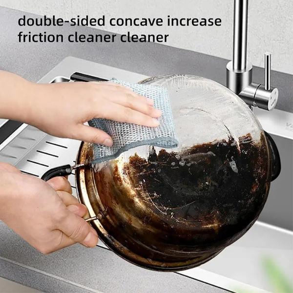 KILINE One Layer Silver Wire Cloth 20*20cm Kitchen Dishwashing and Cleaning