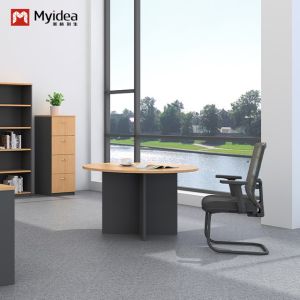 Solid Wood Multi Person Circular Coffee Table for Customization Living Room