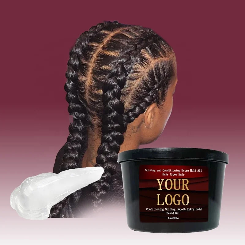 Private Label Braiding Edge Control Hair Gel Hair Wax No Flaking twist Neat Braid Conditioning Shining Hair Gel Edge Control Gel