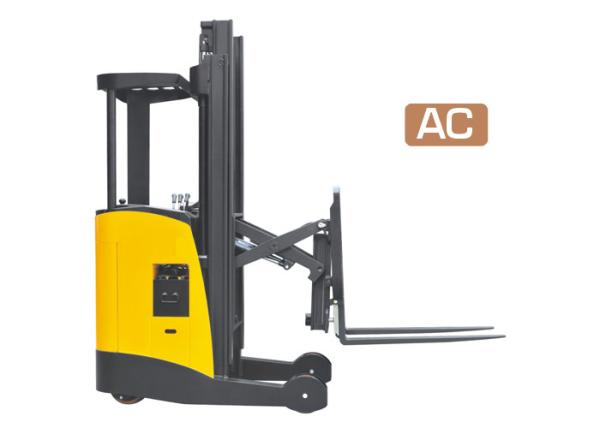 Full Electric Power Narrow Aisle Reach Truck , Narrow Aisle Straddle Truck High