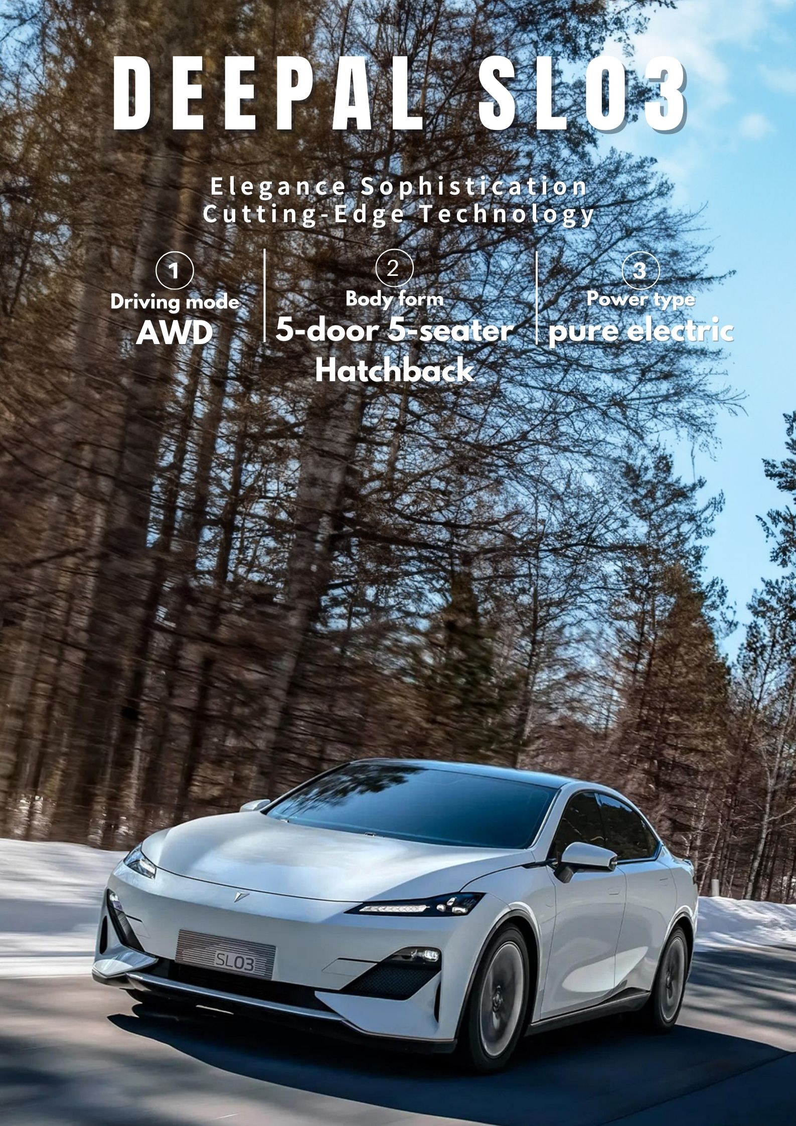 Energy Vehicle Changan Deepal SL03 515km 705km Pure Electric Sedan Car Hatchback 5 Seater