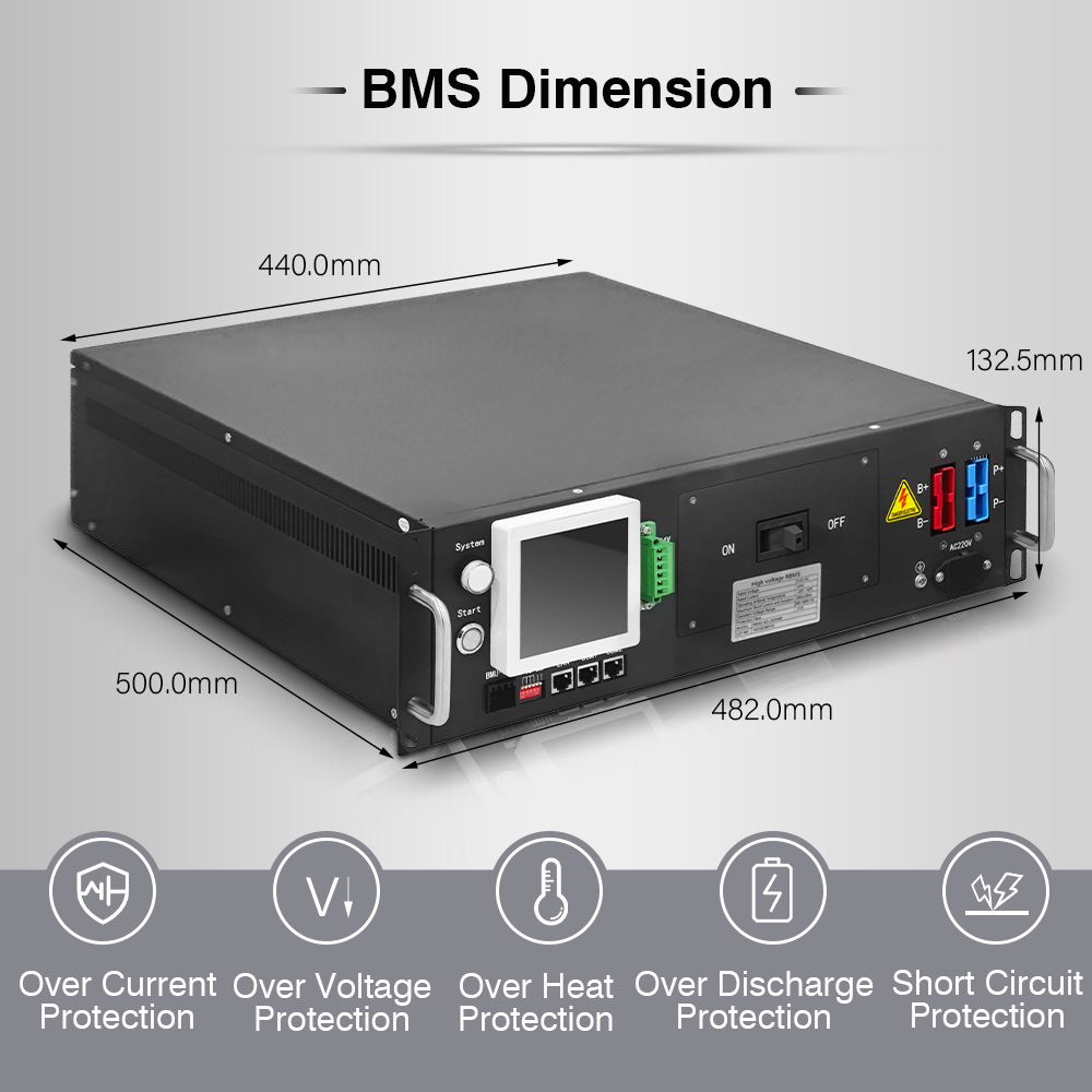 Solar Energy BMS Battery Management System 384V 409.6V 480V 512V 563.2V HV BMS 125A For Photovoltaic System