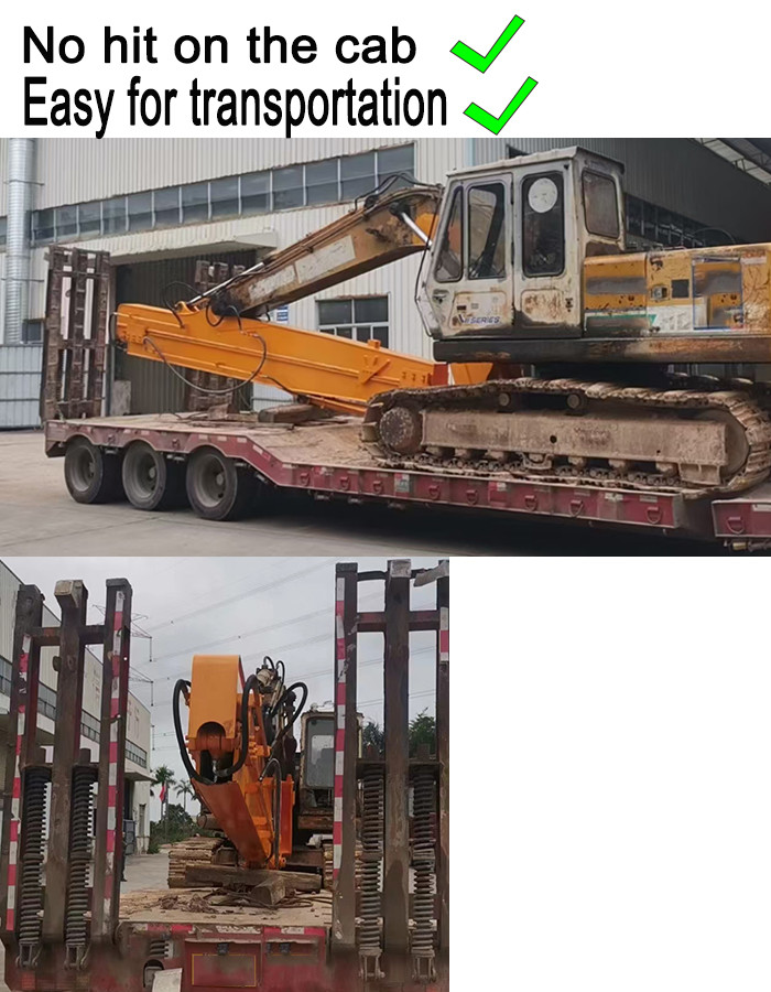 Yellow Orange Color Excavator Telescopic Boom Sliding Arm For Digging Hard Sand Soil