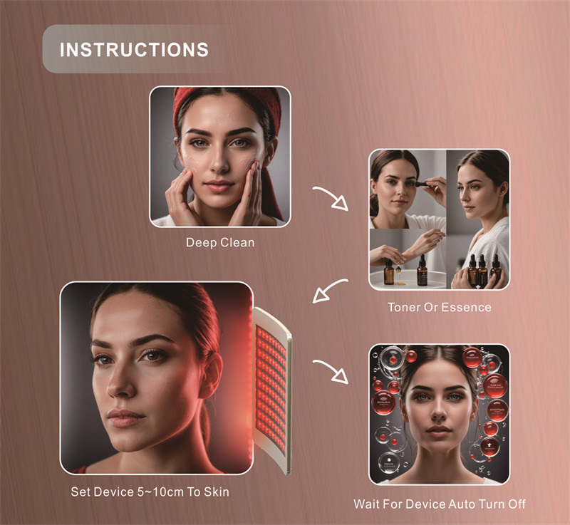 Red Light Skin Therapy Led Facial Care Wrinkles Removal Panel With Stand