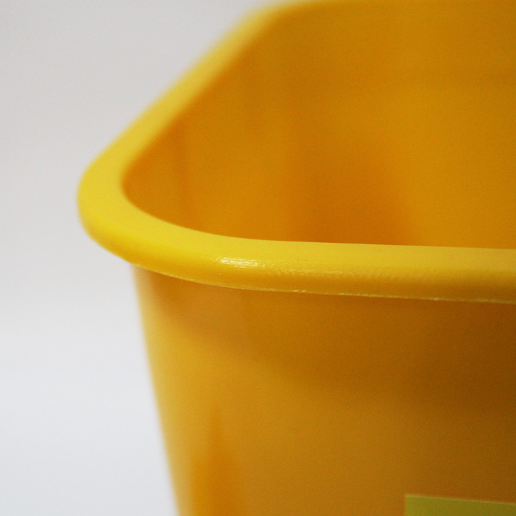 8L Safety Biohazard Disposal Container Medical Sharps Box Plastic Yellow round Safety Box