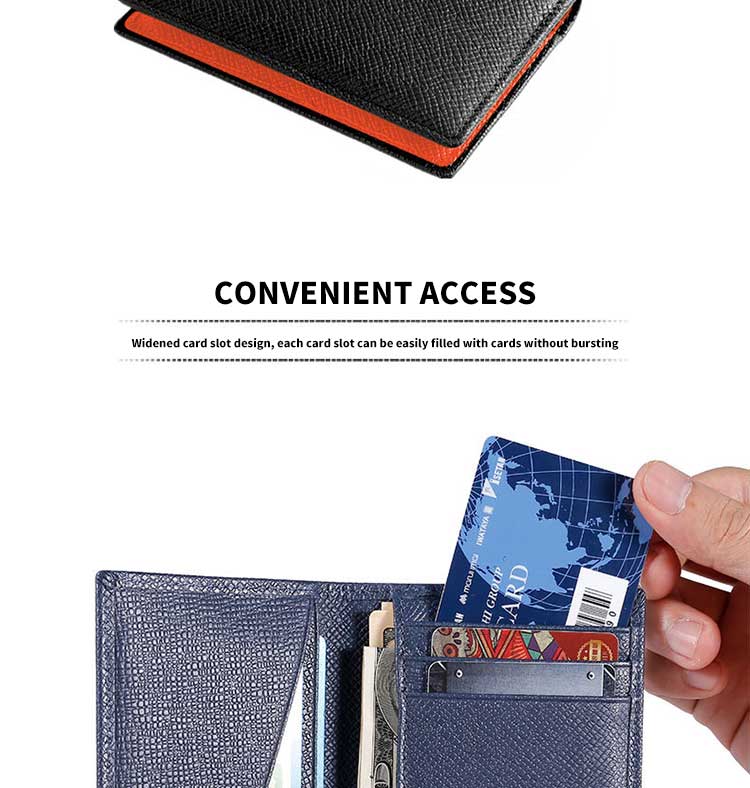 Long Credit Card Holder Wallet Pvc Pure Leather Minimalist Slim Wallets Bi Fold Holders
