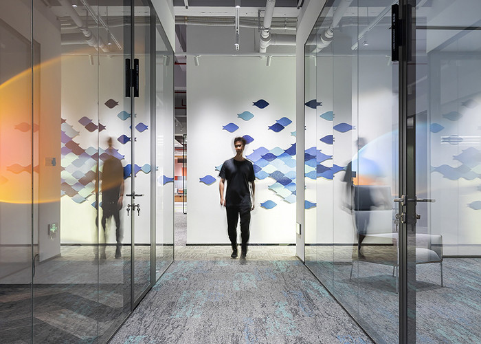Frameless Glass Partition Wall Double Tempered Glass Wall High Quality Partition With Door For Office Division