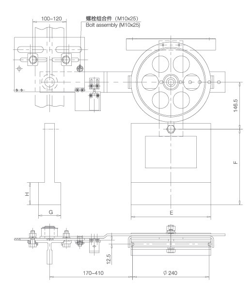 18 / 30KG Weight Elevator Spare Parts Tension Device Cast Iron / Ore Conerete Material