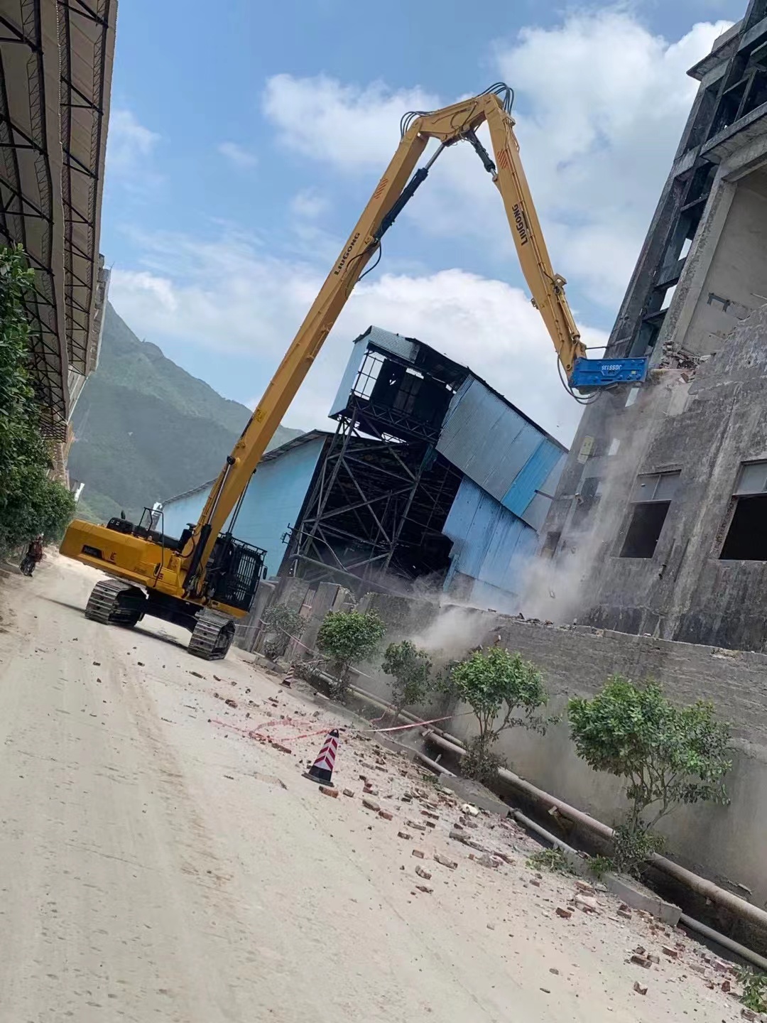 Sk480 Excavator Demolition Boom Extension Arm Q355B Material