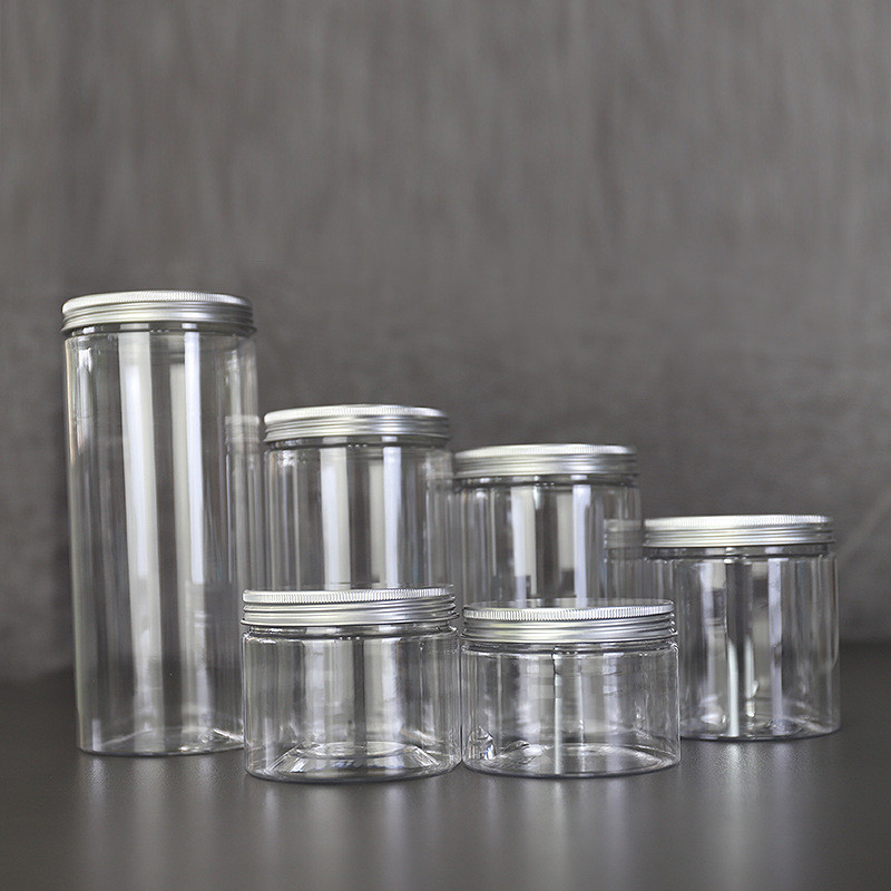 Customizable Plastic Jar Storage With Transparent Body / Lid