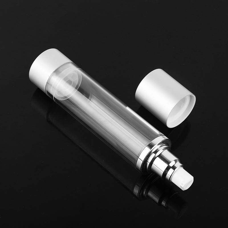 Sample Free 5ml 10ml 15ml 30ml Clear Empty Airless Pump Serum Lotion Frosted Bottle PCR Resistant Luxury Airless Bottle with Pump
