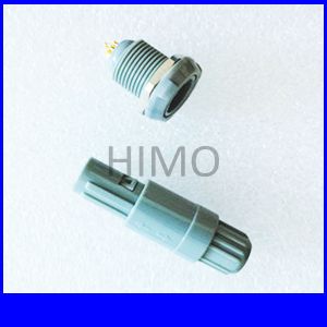 double key 10 pin lemo self-latching plastic connector