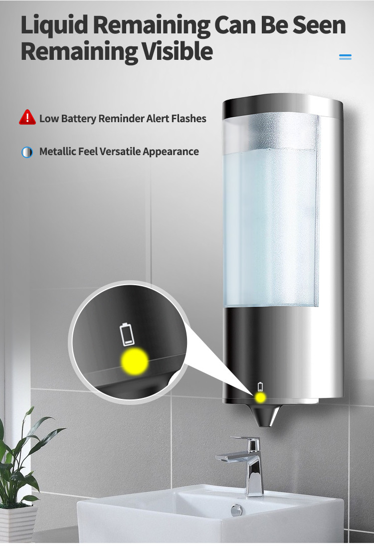 Hotel Bathrooms Shower Shampoo Dispenser 500ml Automatic ABS Material