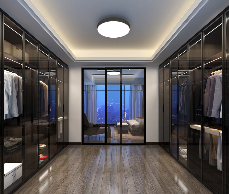 2024 Contemporary Aluminium Wooden Bedroom Furniture Set for Custom Armoire Closet