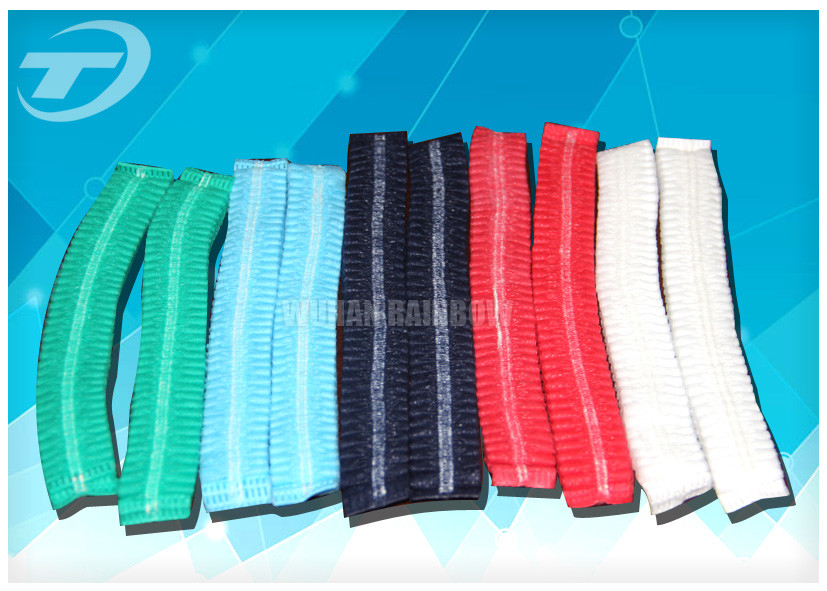 Non - woven MOB / clip cap , single elastic , blue color , CE and ISO certificated