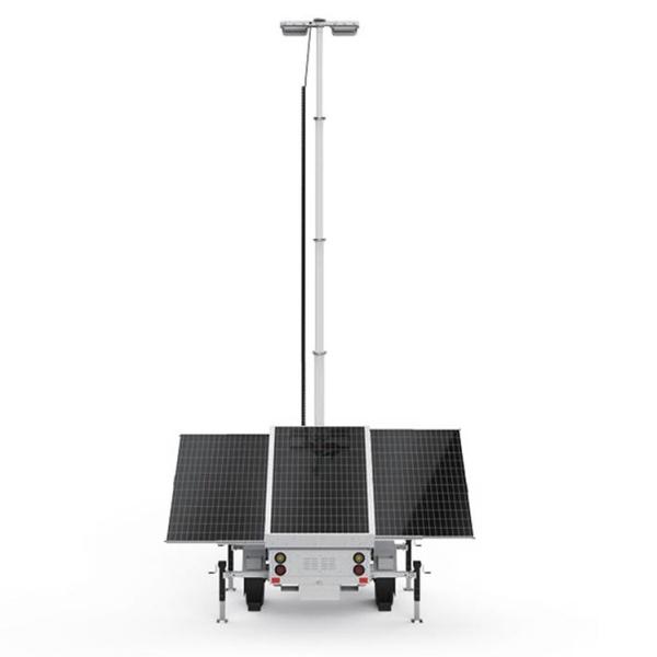 3*420W Solar Panel Monocrystalline Silicon Solar Light Trailer For Outdoor