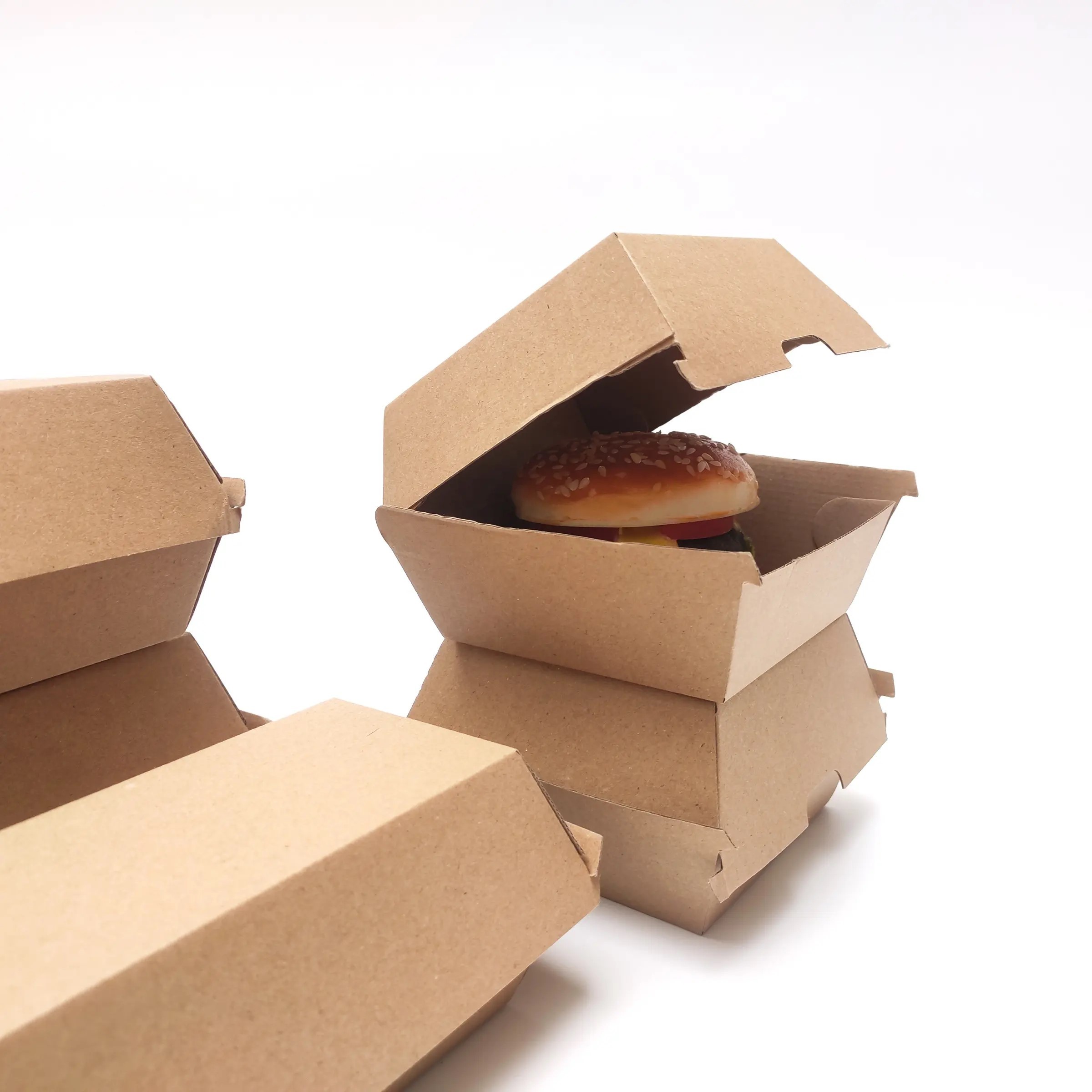 Degradable Eco Friendly Corrugated Food Box Burger Packaging Box Durable