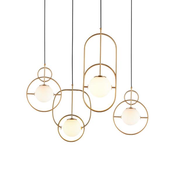 Modern Round Glass Ball Chandelier for Living Room Bedroom Cafe Lilac Loop