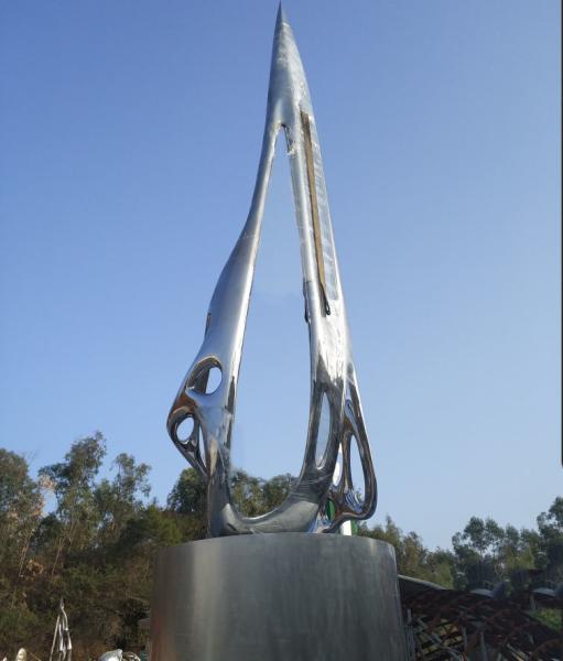 Customized Size Large Outdoor Sculpture / Mirror Stainless Steel Abstract