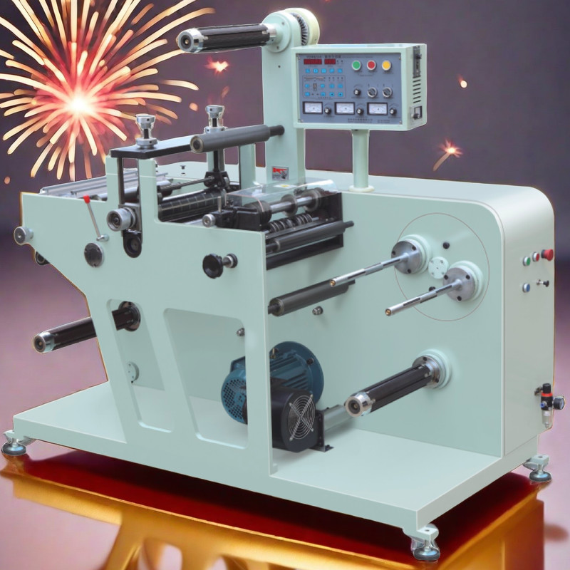 Economical Un-Printed Blank Labels Fully Rotary Die Cutting Machinery With Slitting Turret Rewinding air shaft 3 size