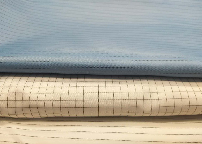 Blue Anti Static Lining Fabric 60gsm And 110gsm lightweight