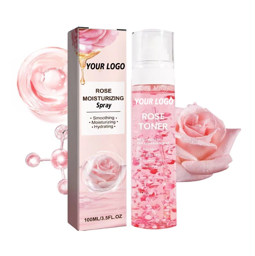 Private Label Korean Moisturizing Skin Care Skincare Natural Organic Pure Rose Water Facial Mist Face Toner Spray for Face