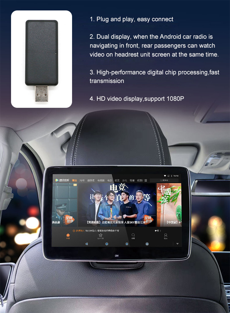 Optical Fiber Automotive Electronic Accessories Adapter USB To HDMI 1080p For Video Out